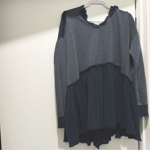 Free People Frilled Hoodie (L)